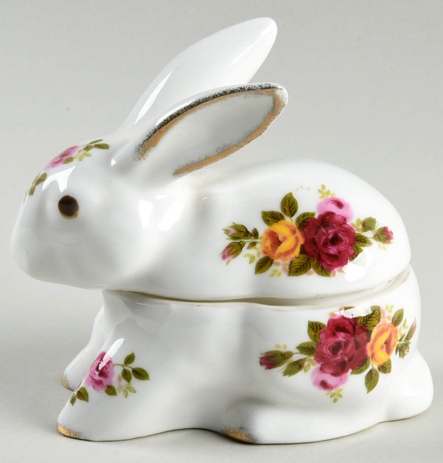 Cottage Rose Bunny Box & Lid by Taiwan-1