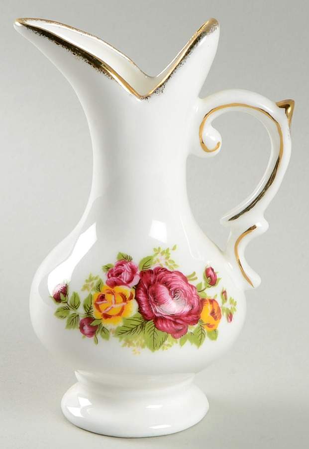 Cottage Rose 5" Handled Vase by Taiwan-1