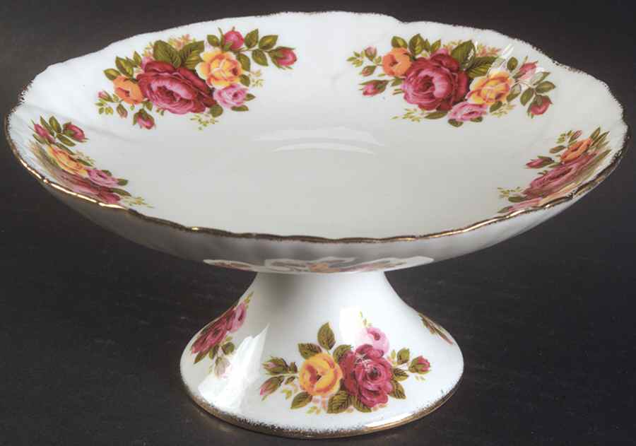 Cottage Rose Round Compote (Height X Width) by Taiwan-1
