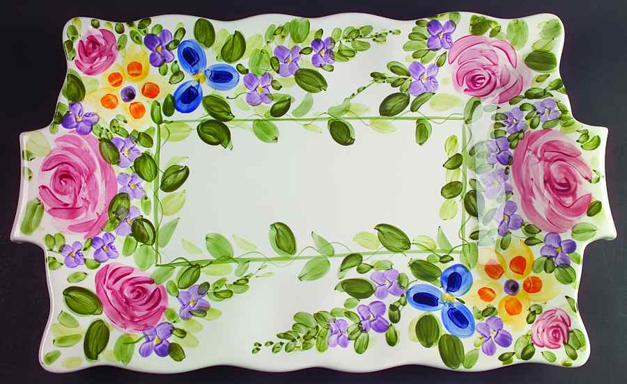 Mariam's Garden 20" Rectangular Serving Platter by Tabletops Unlimited-1