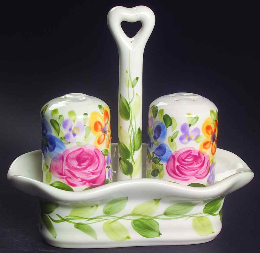 Mariam's Garden (3 Pc) Salt & Pepper Tray Set by Tabletops Unlimited-1