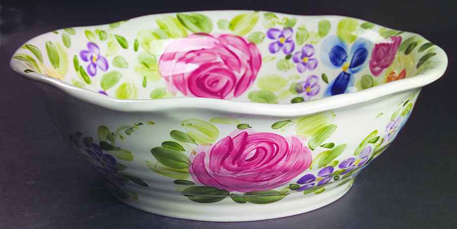 Mariam's Garden 13" Large Salad Serving Bowl by Tabletops Unlimited-1