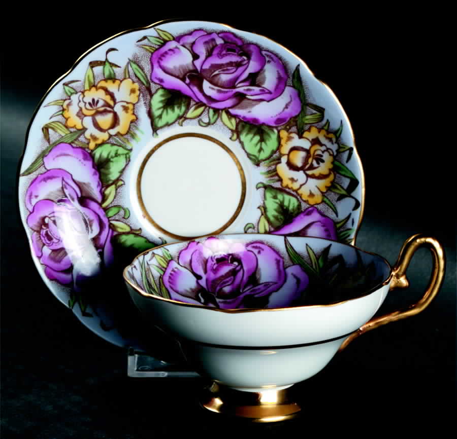 6787b Footed Cup & Saucer Set by Taylor & Kent-1