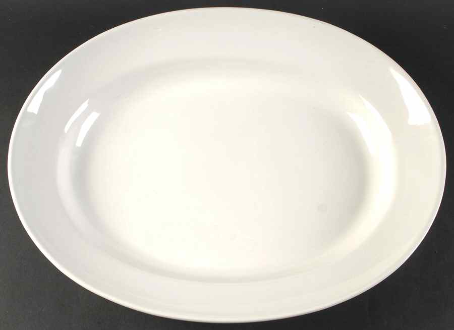 Blanc De Blanc 18" Oval Serving Platter by Tabletops Unlimited-1