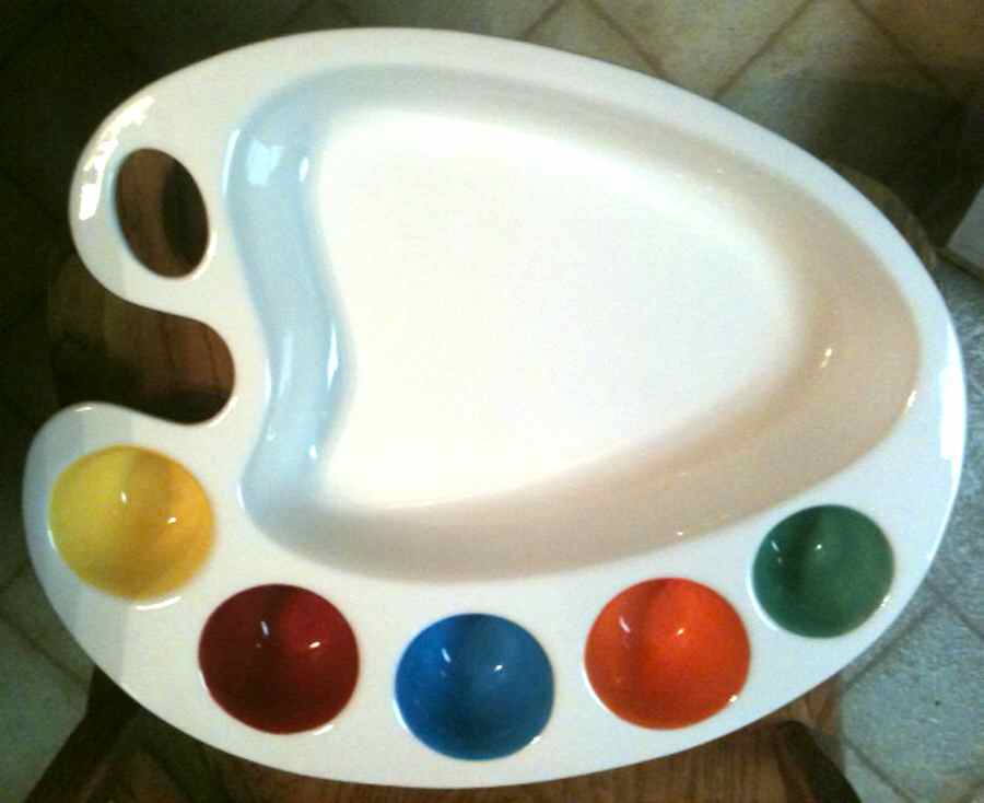 Blanc De Blanc Painters Pallete Tray by Tabletops Unlimited-1