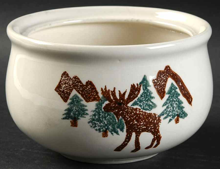 Woodland Moose Sugar Bowl No Lid by Tienshan-1