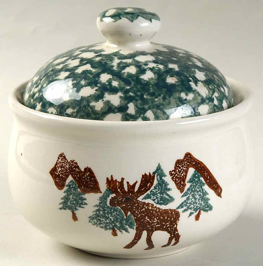 Woodland Moose Sugar Bowl & Lid by Tienshan-1