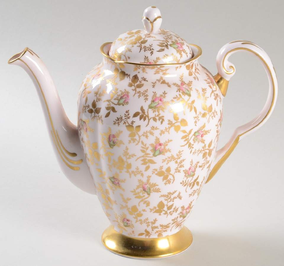 Du Barry Rose (Scalloped) Coffee Pot & Lid by Tuscan - Royal Tuscan-1