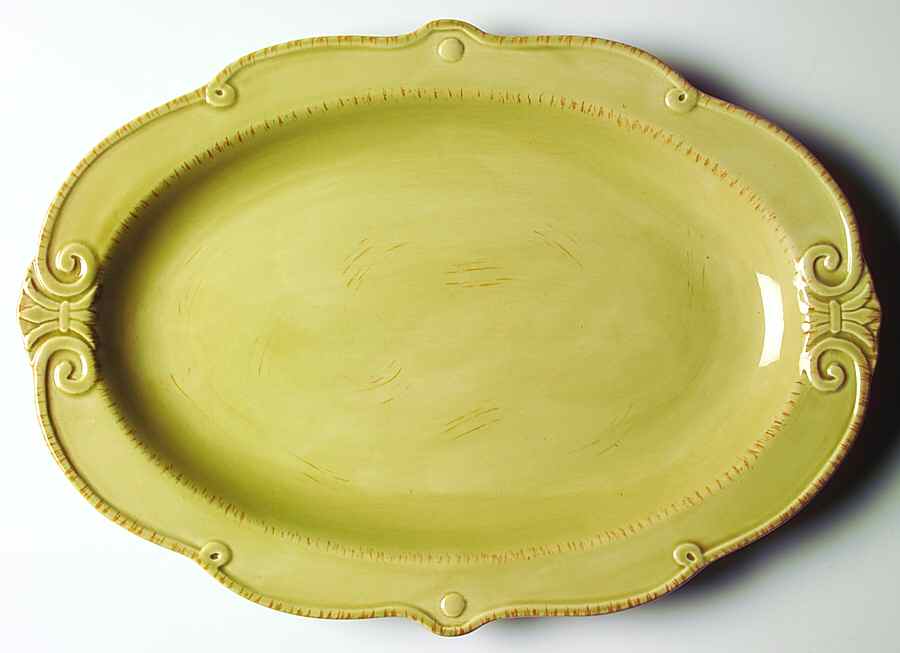 Auvignon Sage 15" Oval Serving Platter by Tienshan-1