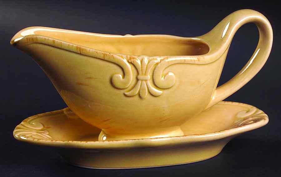 Auvignon Beige Gravy Boat & Underplate by Tienshan-1