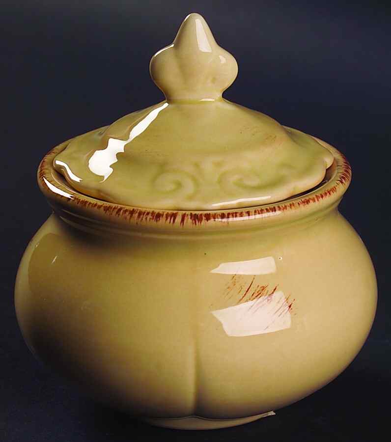 Auvignon Beige Sugar Bowl & Lid by Tienshan-1