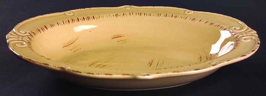 Auvignon Beige 11" Oval Vegetable Bowl by Tienshan-1