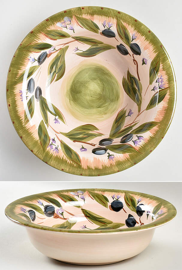 Olive Wreath 9" Round Vegetable Bowl by Tabletops Unlimited-1