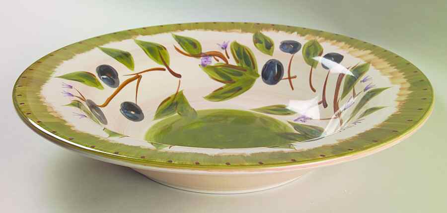 Olive Wreath 14" Pasta Serving Bowl by Tabletops Unlimited-1