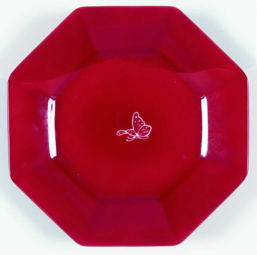 Volare (Red, White Butterfly) Salad Plate by Taitu-1
