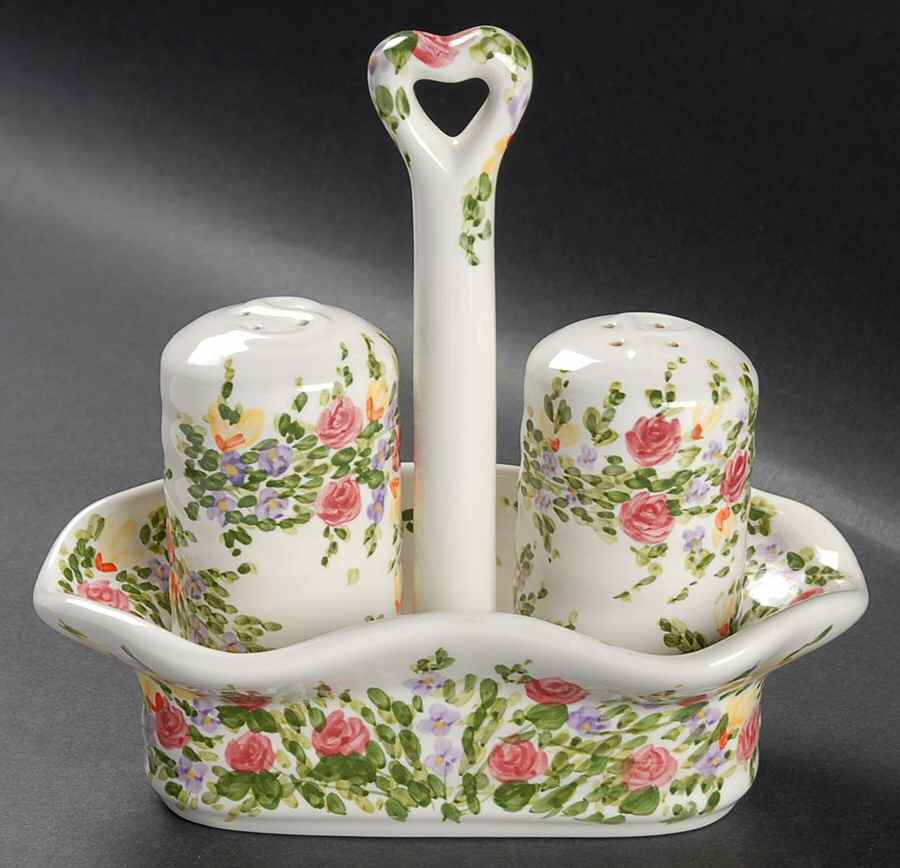 Spring Garden (3 Pc) Salt & Pepper Tray Set by Tabletops Unlimited-1