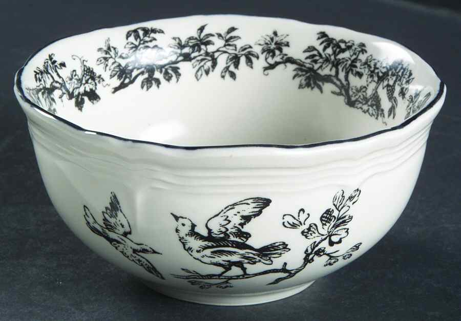 New England Toile Black (Gamebirds) 4" Mixing Bowl by Tabletops Unlimited-1
