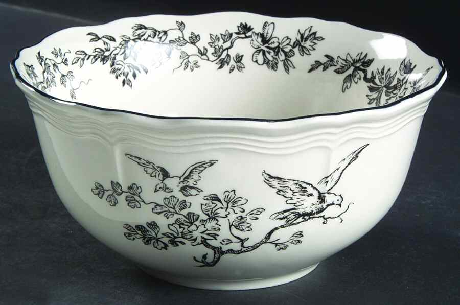 New England Toile Black (Gamebirds) 6" Mixing Bowl by Tabletops Unlimited-1