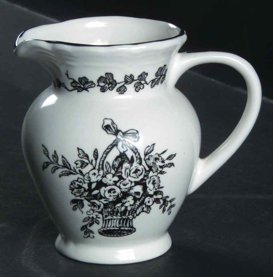 New England Toile Black (Gamebirds) Creamer by Tabletops Unlimited-1
