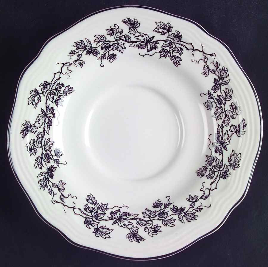 New England Toile Black (Gamebirds) Saucer for Flat Cup by Tabletops Unlimited-1