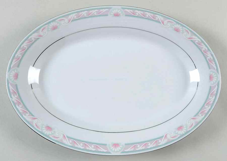Coquille 13" Oval Serving Platter by Tienshan-1