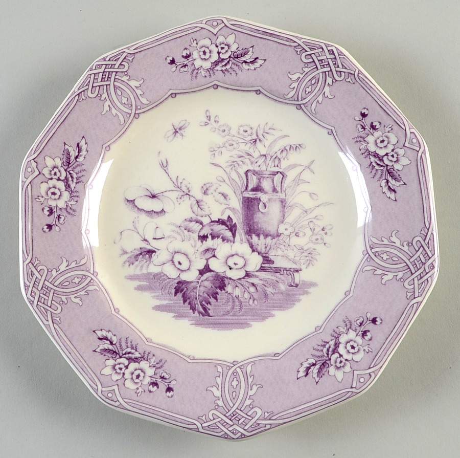 Violet Transferware Wall Plate by Two's Company-1