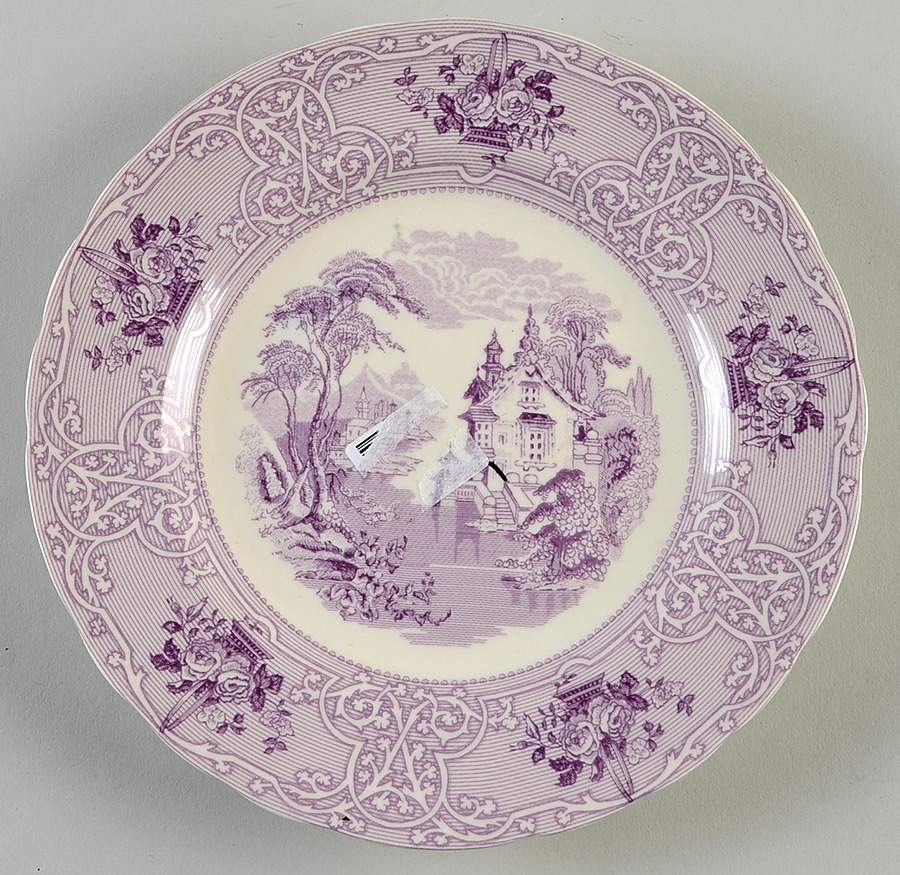 Violet Transferware Wall Plate by Two's Company-1