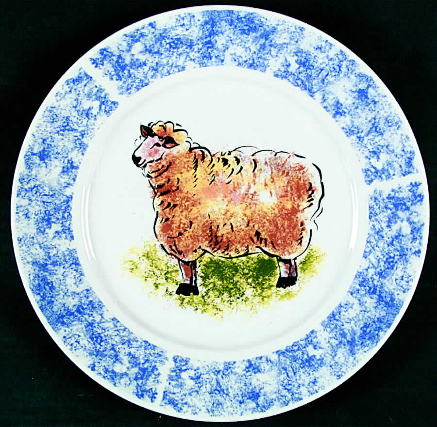 Country Barn Sheep Dinner Plate by Tabletops Unlimited-1
