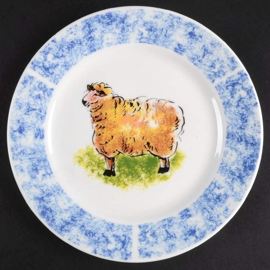 Country Barn Sheep Bread & Butter Plate by Tabletops Unlimited-1