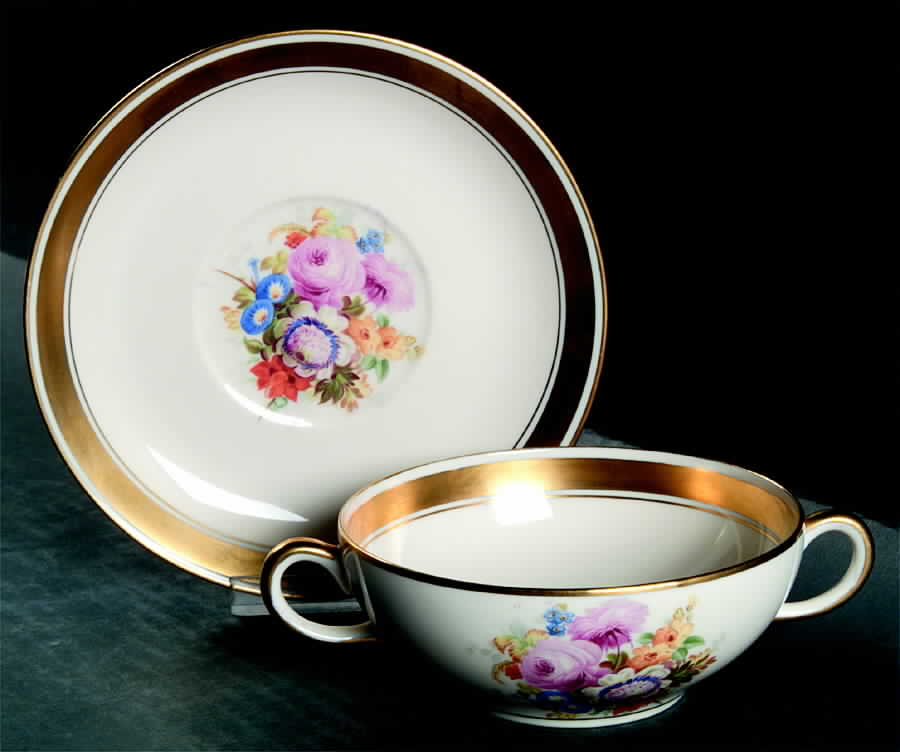 TAT25 Flat Cream Soup Bowl & Saucer Set by Tatler of Trenton-1