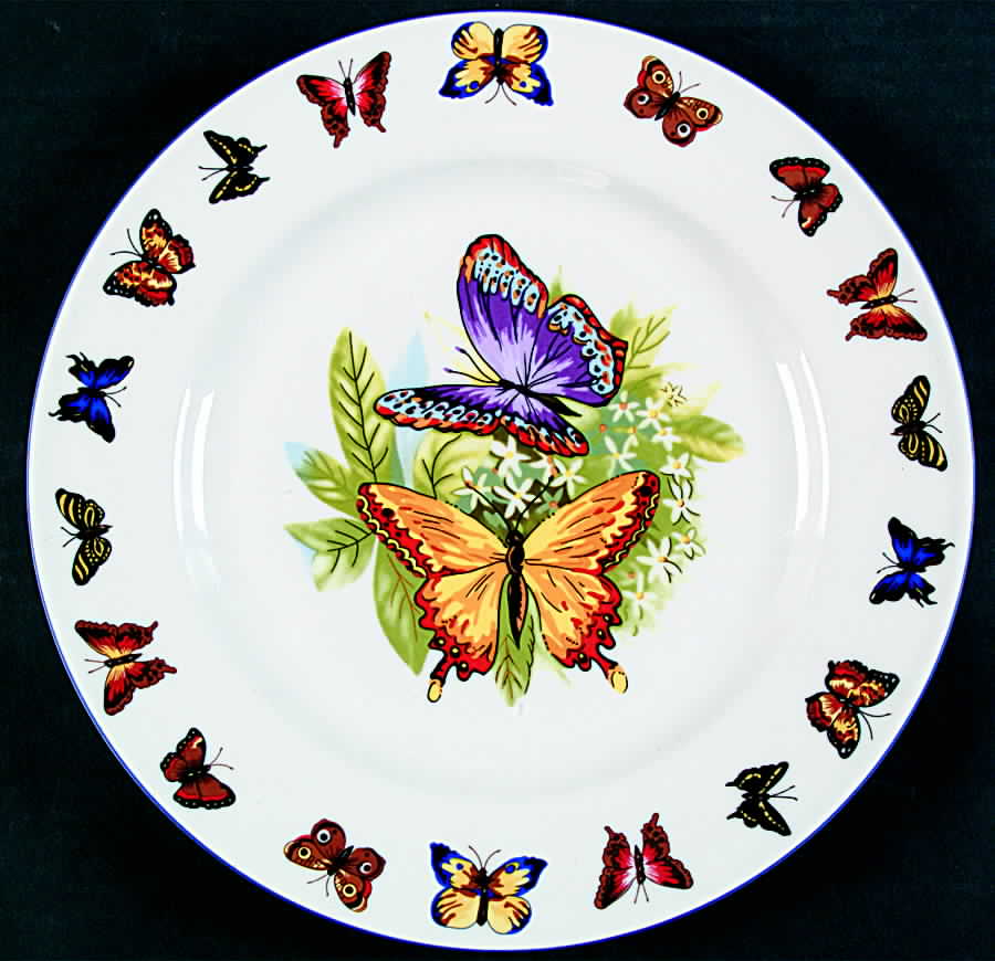 Butterflies Dinner Plate by Tabletops Unlimited-1