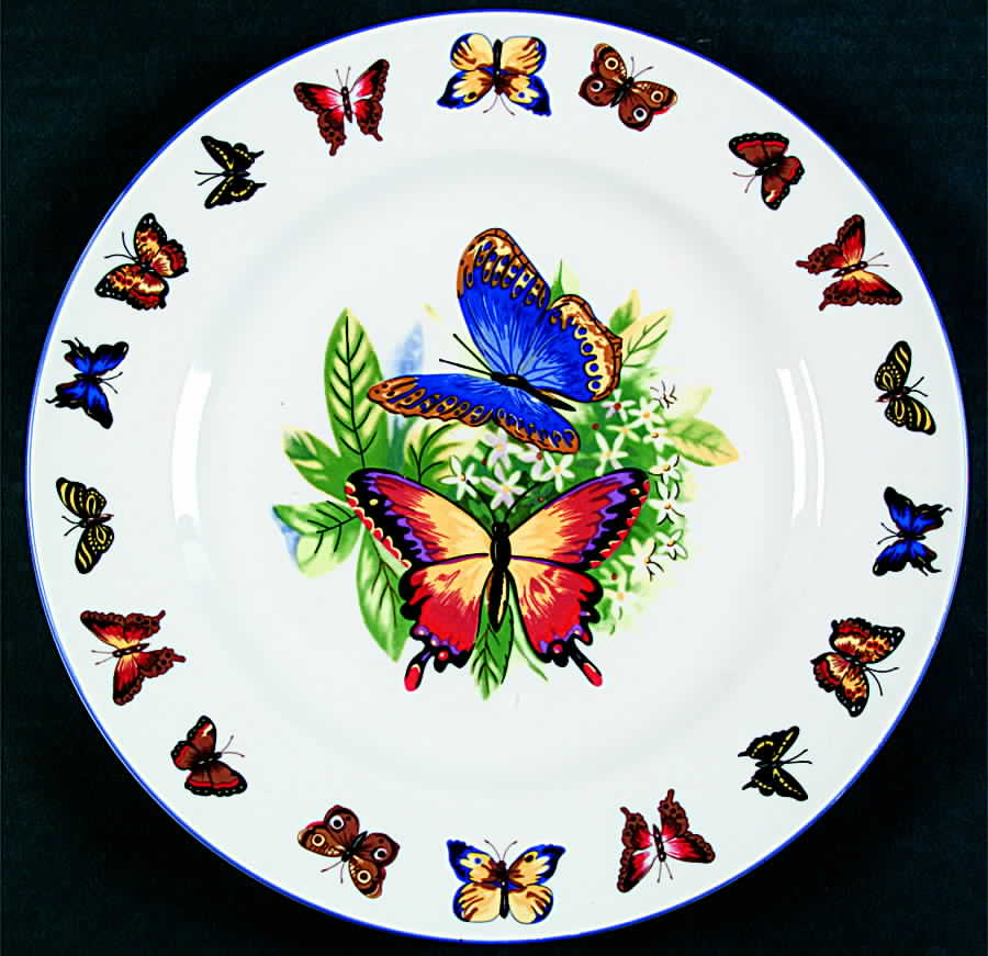 Butterflies Dinner Plate by Tabletops Unlimited-1