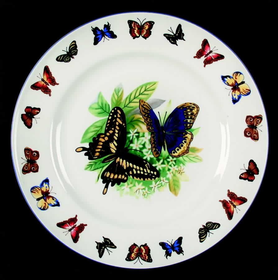 Butterflies Dinner Plate by Tabletops Unlimited-1