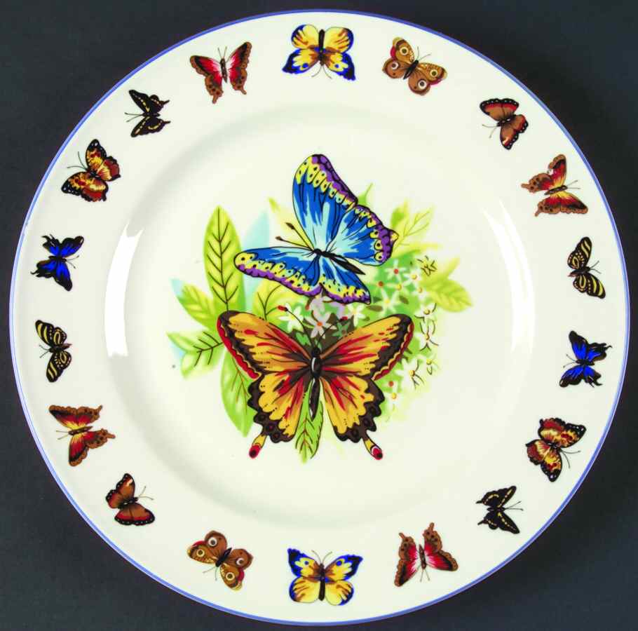 Butterflies Dinner Plate by Tabletops Unlimited-1