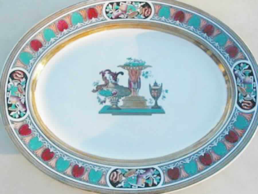 Vase Multicolor 14" Oval Serving Platter by Thomas Booth-1