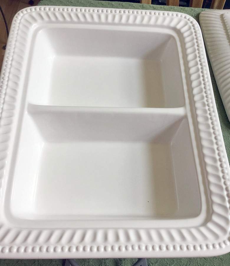 Villa Blanca Rectangular Covered Divided Vegetable No Lid by Tabletops Unlimited-1