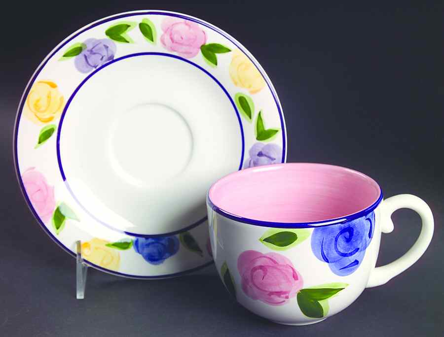 Flora Flat Cup & Saucer Set by Tabletops Unlimited-1