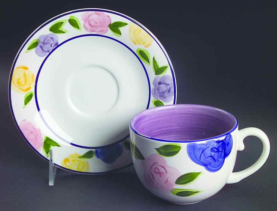 Flora Flat Cup & Saucer Set by Tabletops Unlimited-1