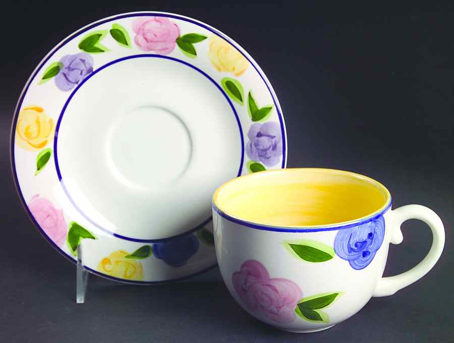 Flora Flat Cup & Saucer Set by Tabletops Unlimited-1