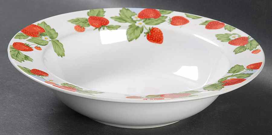 Strawberry Social Rim Soup Bowl by Tienshan-1