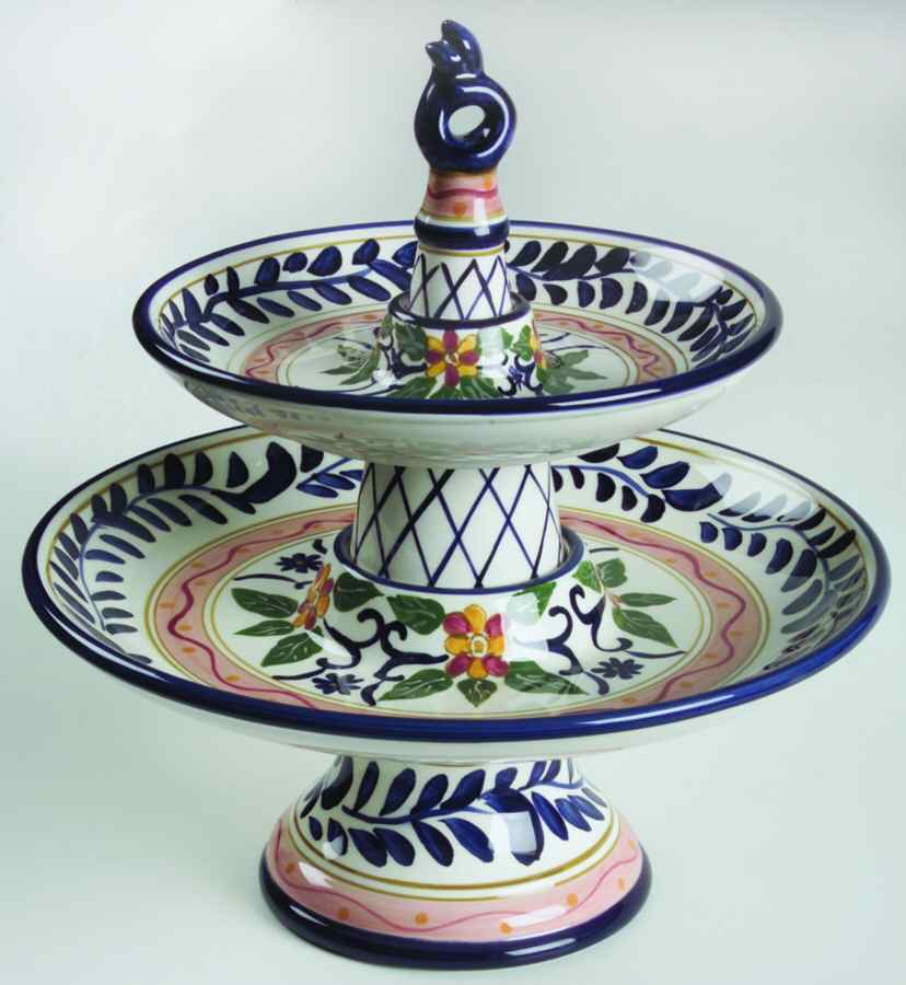 Talavera 2 Tier 1 Piece Server by Tabletops Unlimited-1