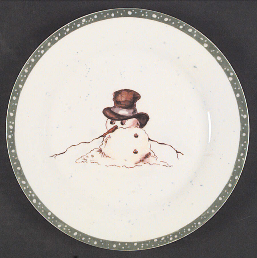 Fallen Snowman Dessert/Pie Plate by Tracy Porter-1