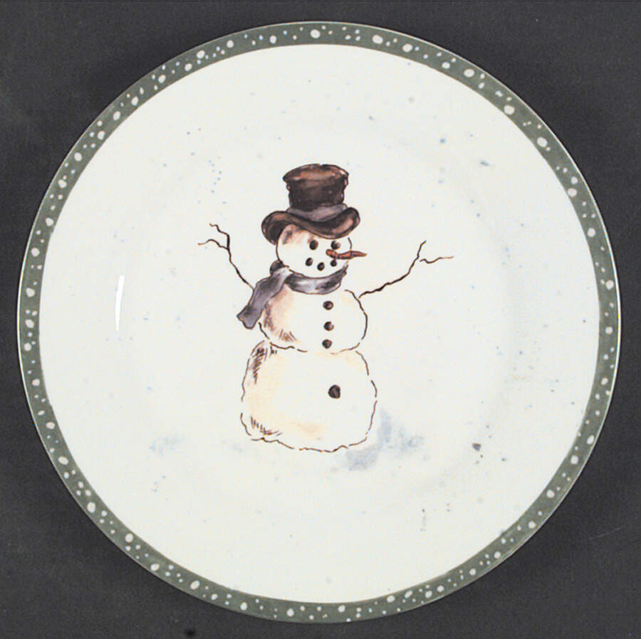 Fallen Snowman Dessert/Pie Plate by Tracy Porter-1