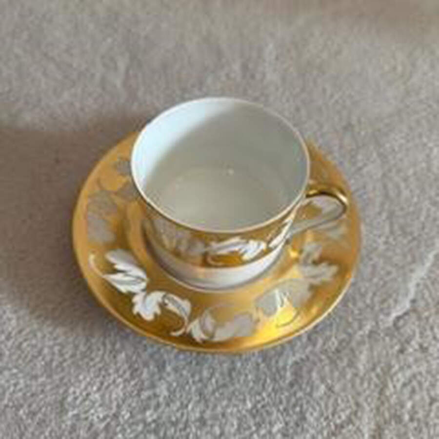 Tiffany Dinner Gold Flat Cup & Saucer Set by Tiffany-1