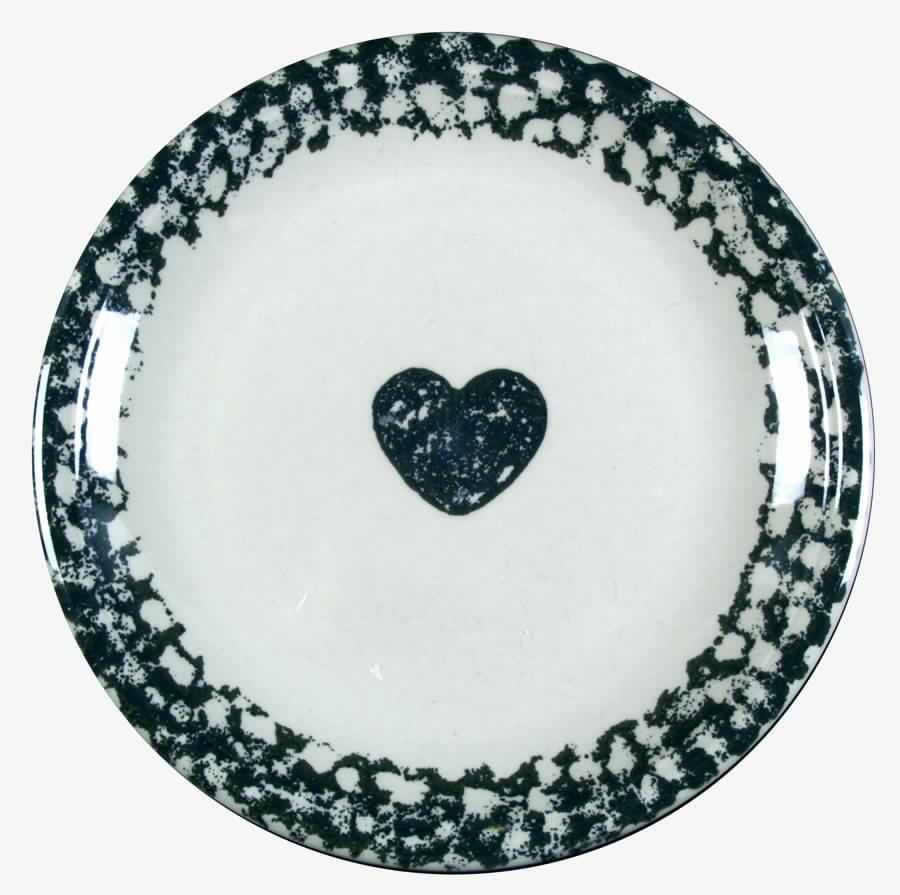 Hearts Green Dinner Plate by Tienshan-1
