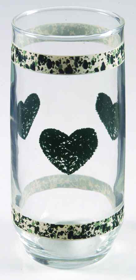 Hearts Green 12 Oz Glassware Tumbler by Tienshan-1