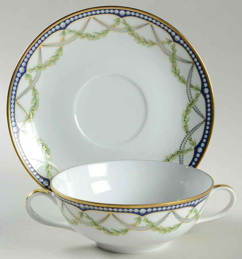 Federal Flat Cream Soup Bowl & Saucer Set by Tiffany-1