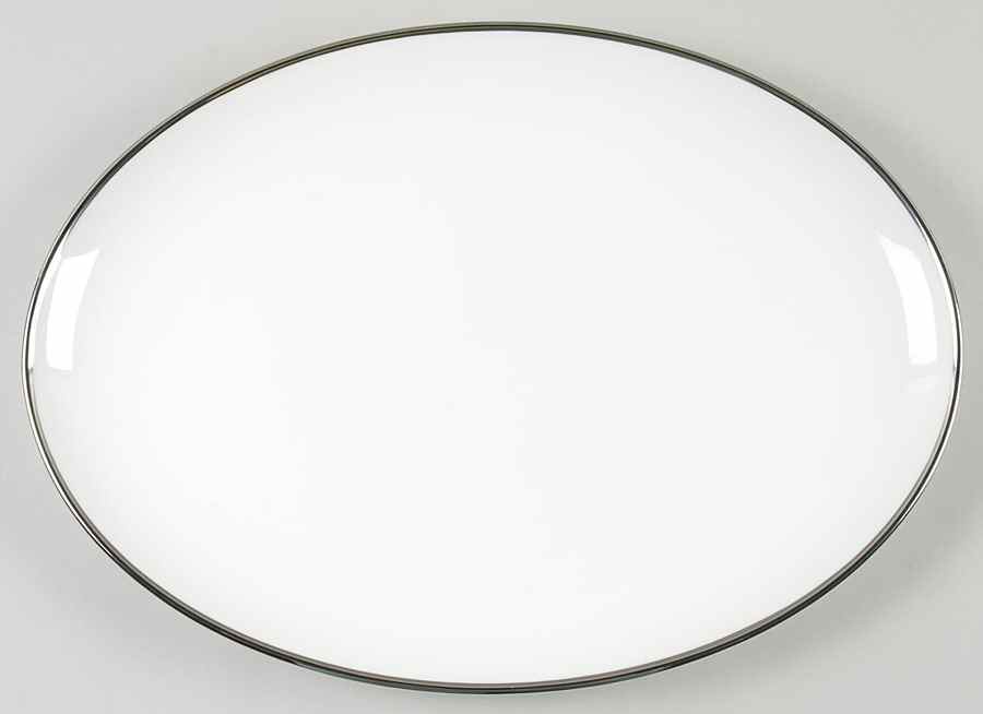 Palladium Band (Platinum Trim) 14" Oval Serving Platter by Tiffany-1