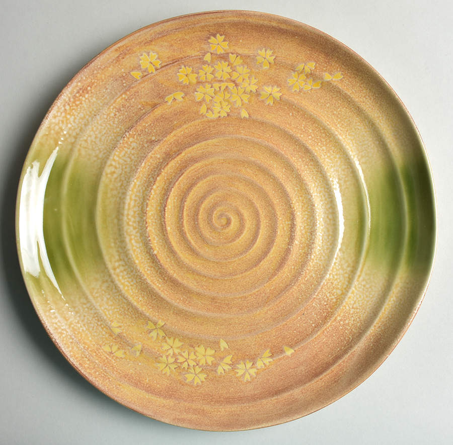 Meadow (Cream Flowers, Embossed) 12" Chop Plate (Round Platter) by Tag Ltd-1