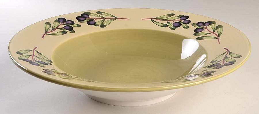 Olive Sprig 15" Large Salad Serving Bowl by Tag Ltd-1